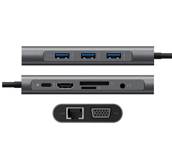 Grote foto drphone md3 usb c hub 10 in 1 dock complete uitbreiding poorten met ethernet 4k hdmi vga us computers en software overige computers en software