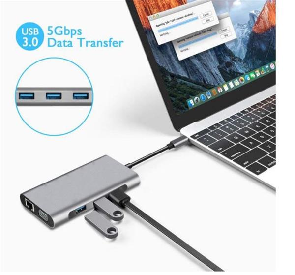 Grote foto drphone md3 usb c hub 10 in 1 dock complete uitbreiding poorten met ethernet 4k hdmi vga us computers en software overige computers en software