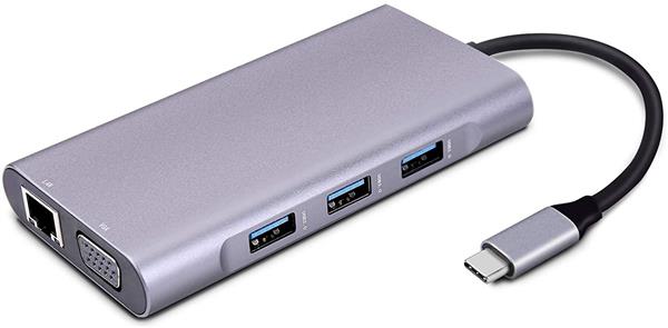 Grote foto drphone md3 usb c hub 10 in 1 dock complete uitbreiding poorten met ethernet 4k hdmi vga us computers en software overige computers en software