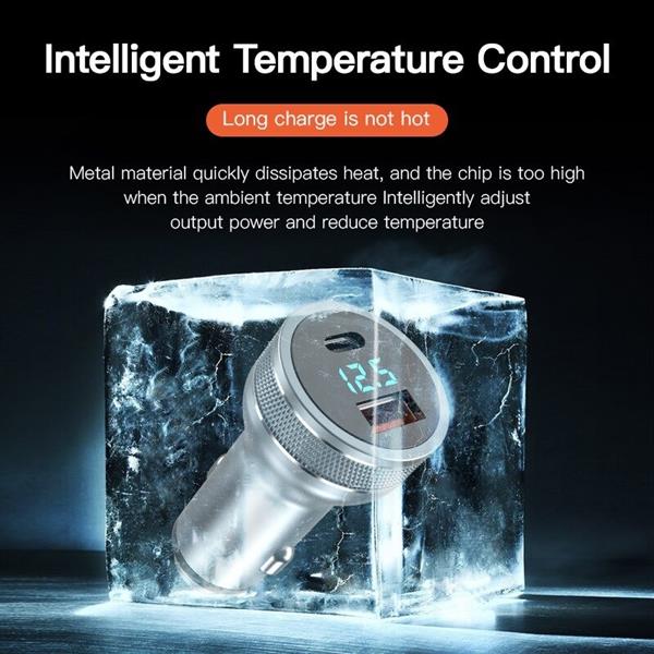 Grote foto drphone invisible3 usb qc3.0 3a 9v autolader snel opladen 12 24v 36w met digitale display spanni telecommunicatie opladers en autoladers