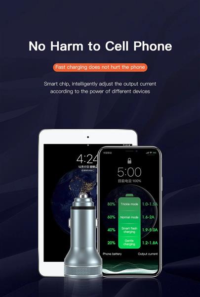 Grote foto drphone invisible3 usb qc3.0 3a 9v autolader snel opladen 12 24v 36w met digitale display spanni telecommunicatie opladers en autoladers