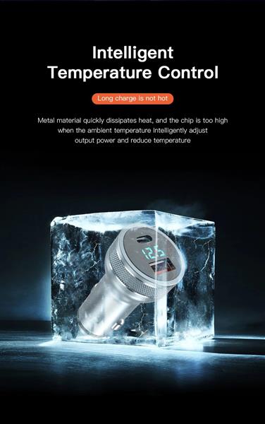 Grote foto drphone invisible3 usb qc3.0 3a 9v autolader snel opladen 12 24v 36w met digitale display spanni telecommunicatie opladers en autoladers