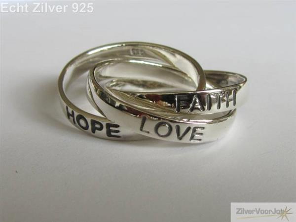 Grote foto zilveren 925 trinity love hope faith ring sieraden tassen en uiterlijk ringen voor haar