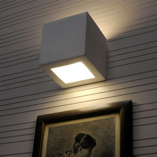 Grote foto muurlamp leo wit wandlamp keramisch met glas e27 ip20 230v huis en inrichting overige
