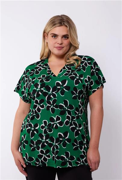 Grote foto robin top 24vze18 groen zwart kleding dames t shirts