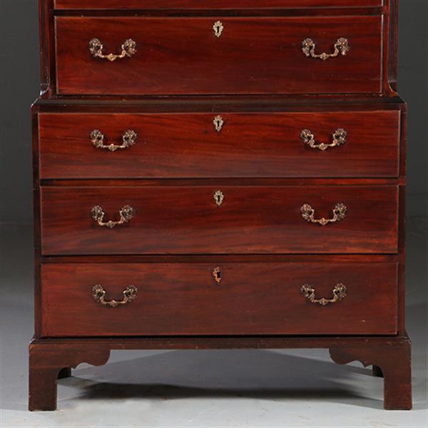 Grote foto kleine tallboy of chest on chest ca.1790 in mahonie no.910815 antiek en kunst stoelen en banken