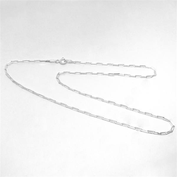Grote foto zilveren paperclip schakel ketting 50 cm 2 mm sieraden tassen en uiterlijk kettingen