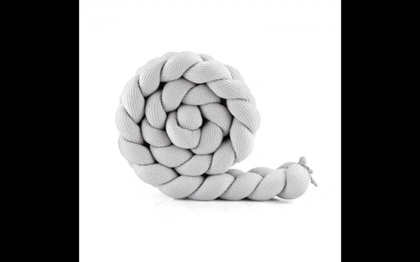 Grote foto bedomrander vlecht 210cm grey gray lichtgrijs kinderen en baby complete kinderkamers