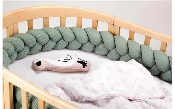 Grote foto bedomrander vlecht 210cm sage green green sage groen kinderen en baby complete kinderkamers