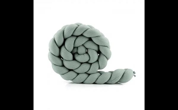 Grote foto bedomrander vlecht 210cm sage green green sage groen kinderen en baby complete kinderkamers