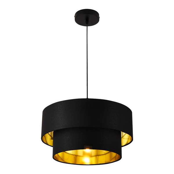 Grote foto design hanglamp lopar 149 cm metaal en stof e27 40 zwart huis en inrichting overige
