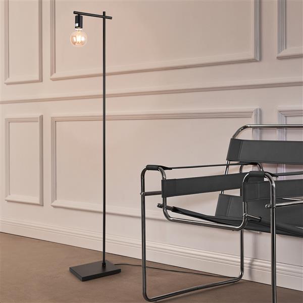 Grote foto lux.pro staande lamp leixlip vloerlamp 153 cm e27 zwart huis en inrichting overige