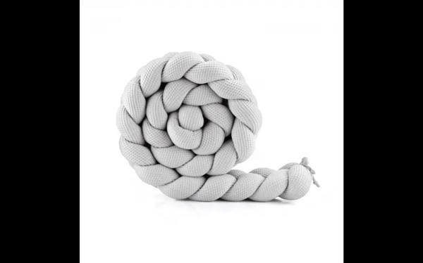 Grote foto bedomrander vlecht 210cm grey gray lichtgrijs kinderen en baby complete kinderkamers