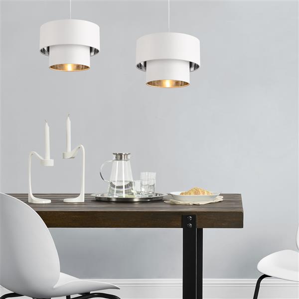 Grote foto design hanglamp lopar 149 cm metaal en stof e27 30 wit huis en inrichting overige