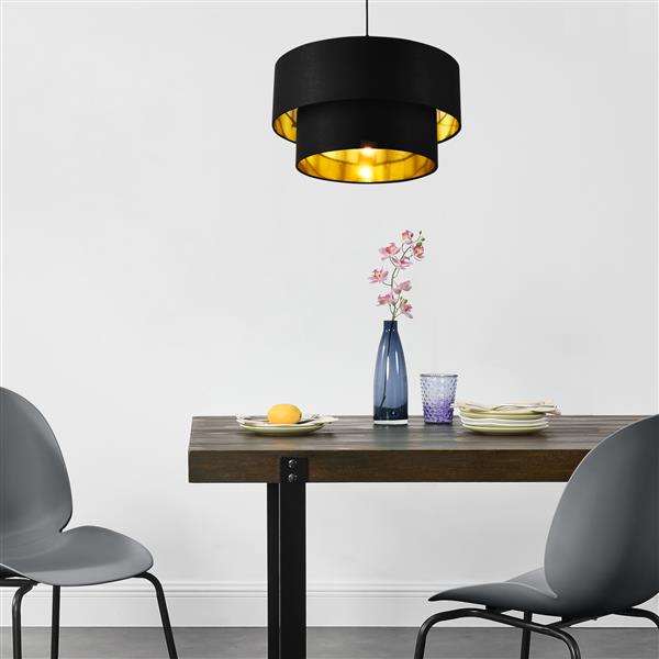 Grote foto design hanglamp lopar 149 cm metaal en stof e27 40 zwart huis en inrichting overige