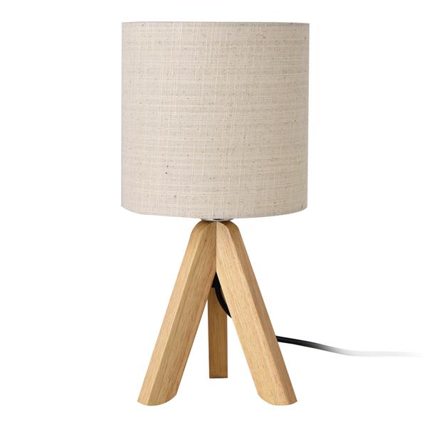 Grote foto tafellamp koblenz tripod lamp 37 5x 18 cm beige en hout e14 huis en inrichting tafellampen