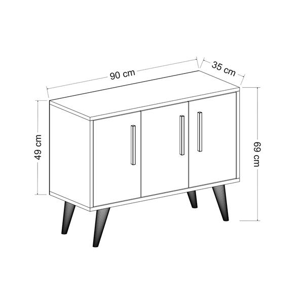 Grote foto en.casa commode gedved 69x90x35 cm wit huis en inrichting overige