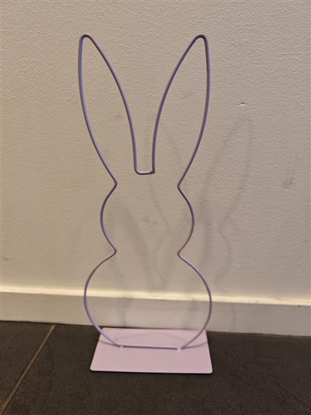 Grote foto metalen frame haas staand oor op voet 40 cm lavendel op op standaard metal rabbit eenmalig artikel verzamelen overige verzamelingen