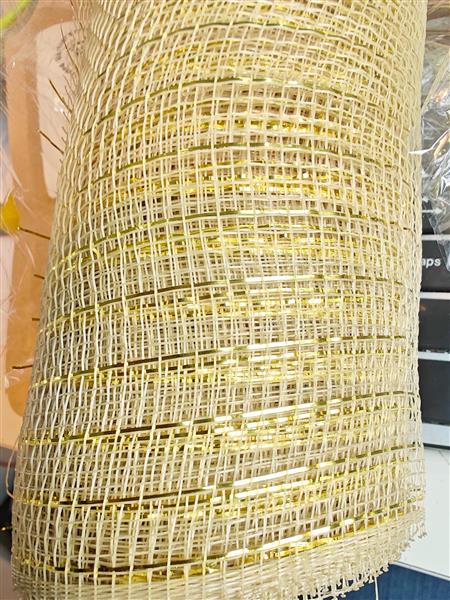 Grote foto decomesh miranda deco mesh metalic voor kransen en inpakken goud kleur decomesh verzamelen overige verzamelingen