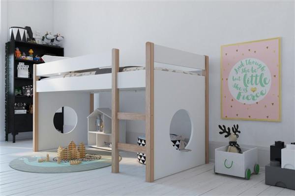 Grote foto alto halfhoogslaper 90x200 wit bk beds kinderen en baby complete kinderkamers