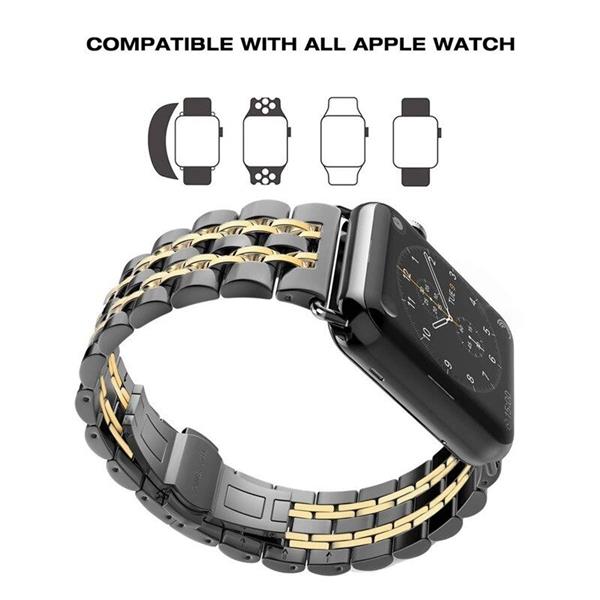 Grote foto drphone 7 kralen horlogeband geschikt voor apple watch horlogeband 42 44 45mm inclusief adapte kleding dames horloges