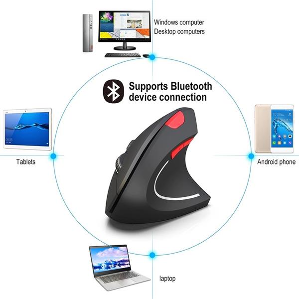 Grote foto elementkey ergo5 bluetooth 5.1 2.4ghz usb draadloze ergonomische optische verticale muis 6 toets computers en software overige computers en software