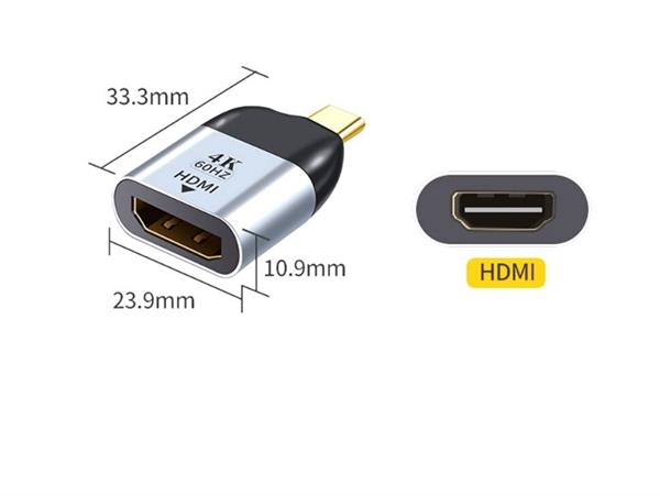 Grote foto drphone uce2 usb c naar hdmi female 2.0 4k 60hz adapter converter zwart zilver computers en software overige computers en software