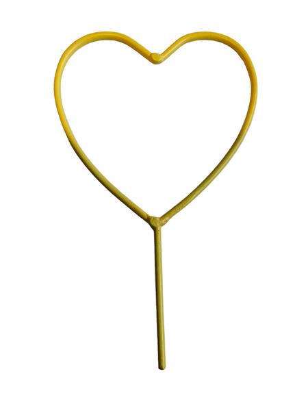 Grote foto metalen hart bijsteker pick diameter 7 cm geel metalenframe metal heart eenmalig op op verzamelen overige verzamelingen