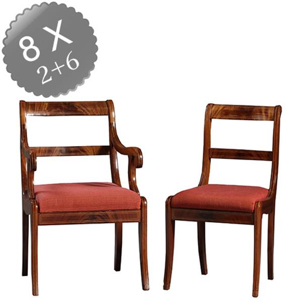 Grote foto 8 antieke stoelen nieuwe stof naar keus frankrijk ca 1925 mahonie 2 met armeuningen no.911830 antiek en kunst stoelen en banken