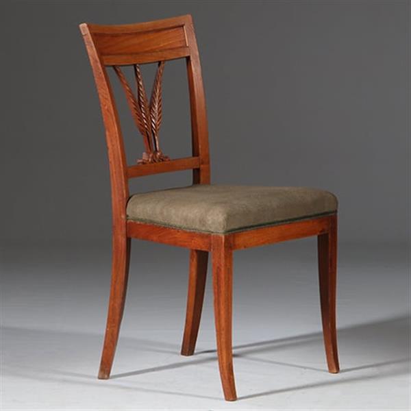 Grote foto 6 antieke stoelen nieuwe stof naar keus korenaartjes ca 1790 iepenhout no.911850 antiek en kunst stoelen en banken