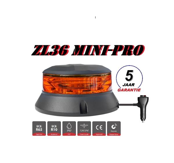 Grote foto zl36 mini pro heavy duty osram led zwaailamp ece r65 klasse 2 ece r10 emc 12 24v montage magneet 200 auto onderdelen overige auto onderdelen