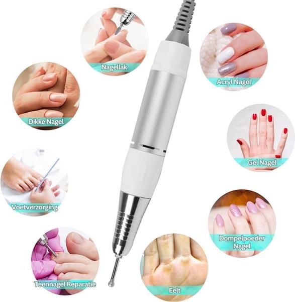 Grote foto elektrische nagel vijl frees nagelfrees freesmachine pro 250 delig donker roze beauty en gezondheid lichaamsverzorging