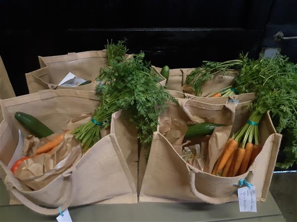 Grote foto groente tassen diversen levensmiddelen