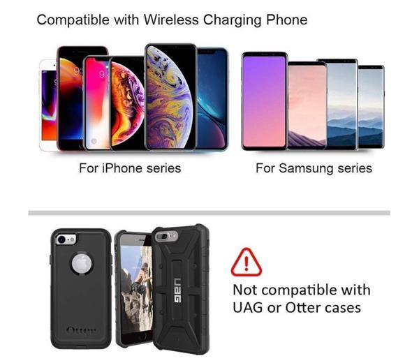 Grote foto drphone qia 2 in 1 auto qi lader pad auto telefoonhouder antislip qi gecertificeerd zwart telecommunicatie opladers en autoladers