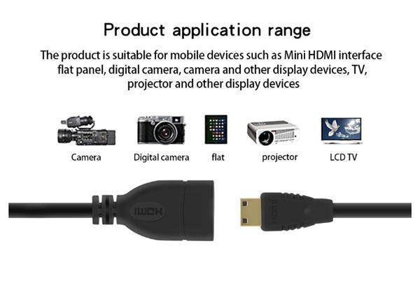 Grote foto drphone mnh mini hdmi mannelijk naar hdmi vrouwelijk 1080p adapter voor o.a camera camcorder proje telecommunicatie opladers en autoladers