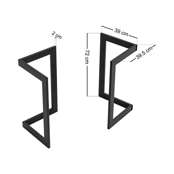 Grote foto en.casa stalen onderstel kaskinen set van 2 tafelpoot 72x39 5x39 cm zwart doe het zelf en verbouw materialen en producten