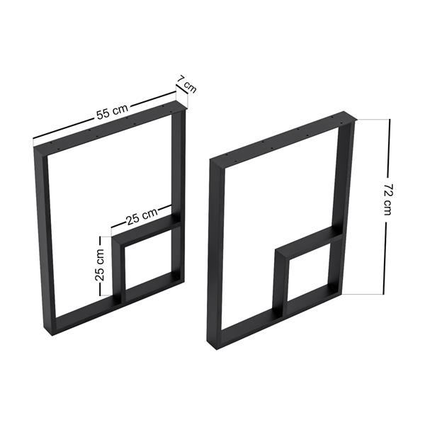 Grote foto en.casa stalen onderstel kauhava set van 2 tafelpoot 72x55x7 cm zwart doe het zelf en verbouw materialen en producten