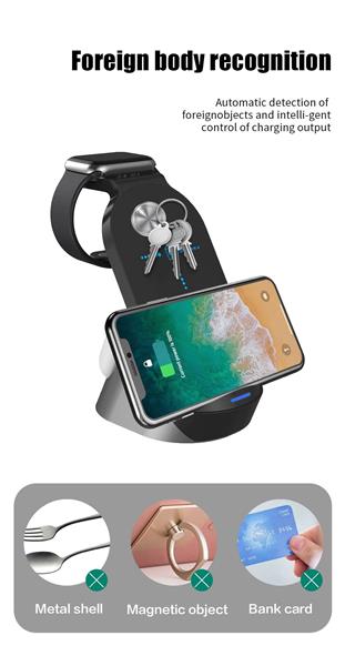 Grote foto drphone qw2 3 in 1 draadloze lader dock veilig laden iphone apple watch airpods pro 15 kleding dames horloges