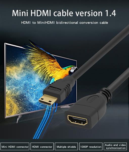 Grote foto drphone mnh mini hdmi mannelijk naar hdmi vrouwelijk 1080p adapter voor o.a camera camcorder proje telecommunicatie opladers en autoladers