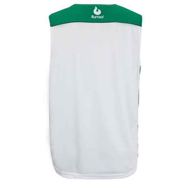 Grote foto burned dubbelzijdig jersey groen wit kledingmaat s sport en fitness basketbal