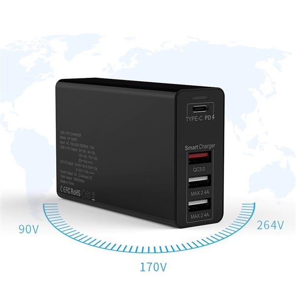 Grote foto drphone wl20 100w 4 poort usb c adapter pd 3.0 100w qualcom 3.0 2.4a type c snelle oplader z telecommunicatie opladers en autoladers