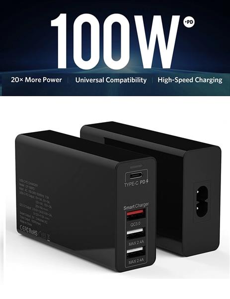 Grote foto drphone wl20 100w 4 poort usb c adapter pd 3.0 100w qualcom 3.0 2.4a type c snelle oplader z telecommunicatie opladers en autoladers