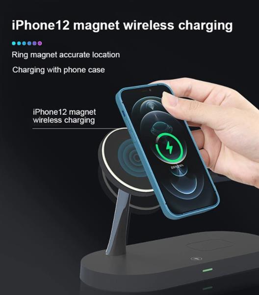 Grote foto drphone legend8 5 in 1 15w draadloze oplaadstation geschikt voor magsafe apple iphone 12 a telecommunicatie opladers en autoladers