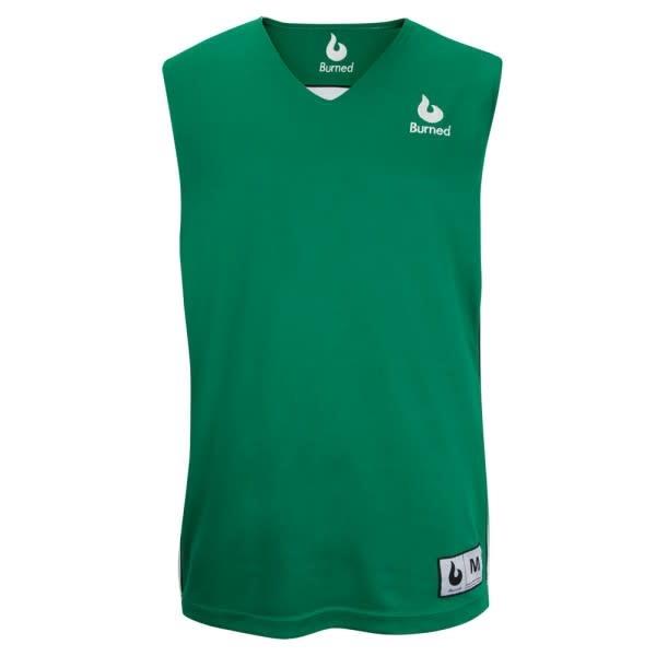 Grote foto burned dubbelzijdig jersey groen wit kledingmaat s sport en fitness basketbal