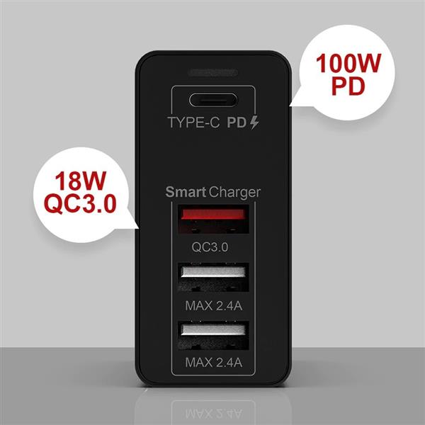 Grote foto drphone wl20 100w 4 poort usb c adapter pd 3.0 100w qualcom 3.0 2.4a type c snelle oplader z telecommunicatie opladers en autoladers