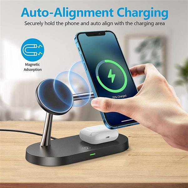 Grote foto drphone legend8 5 in 1 15w draadloze oplaadstation geschikt voor magsafe apple iphone 12 a telecommunicatie opladers en autoladers