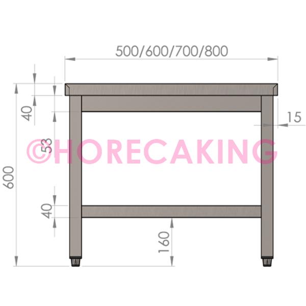 Grote foto rvs woktafel met bodemschap 2800x700x600 mm diversen overige diversen