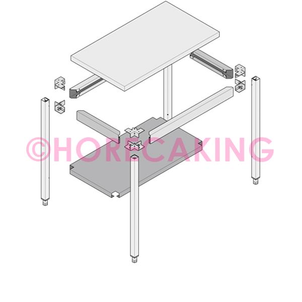 Grote foto rvs werktafel met bodemschap 900x600x900 mm demontabel diversen overige diversen