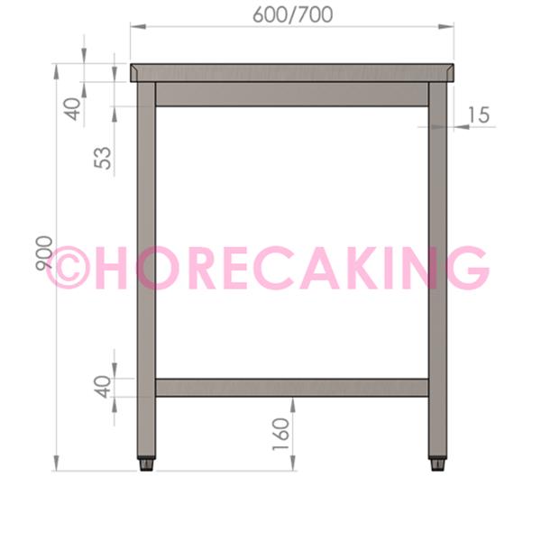 Grote foto rvs werktafel met bodemschap 700x600x900 mm demontabel diversen overige diversen