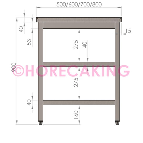 Grote foto rvs werktafel met dubbele onderschap 700x500x900 mm diversen overige diversen